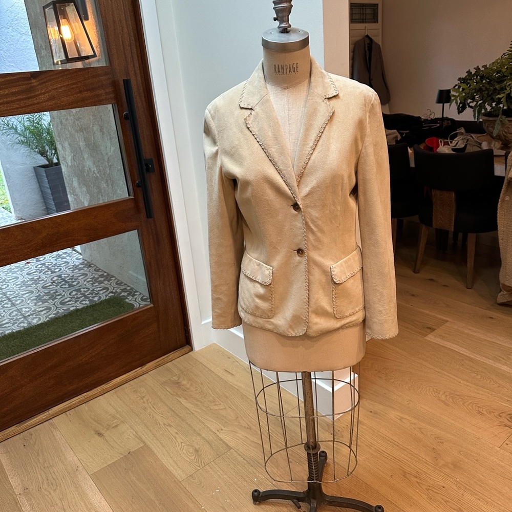 Escada Sport Tan Suede Blazer with Whipstitch detail